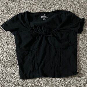 Hollister Women's Black Short Sleeve Top
